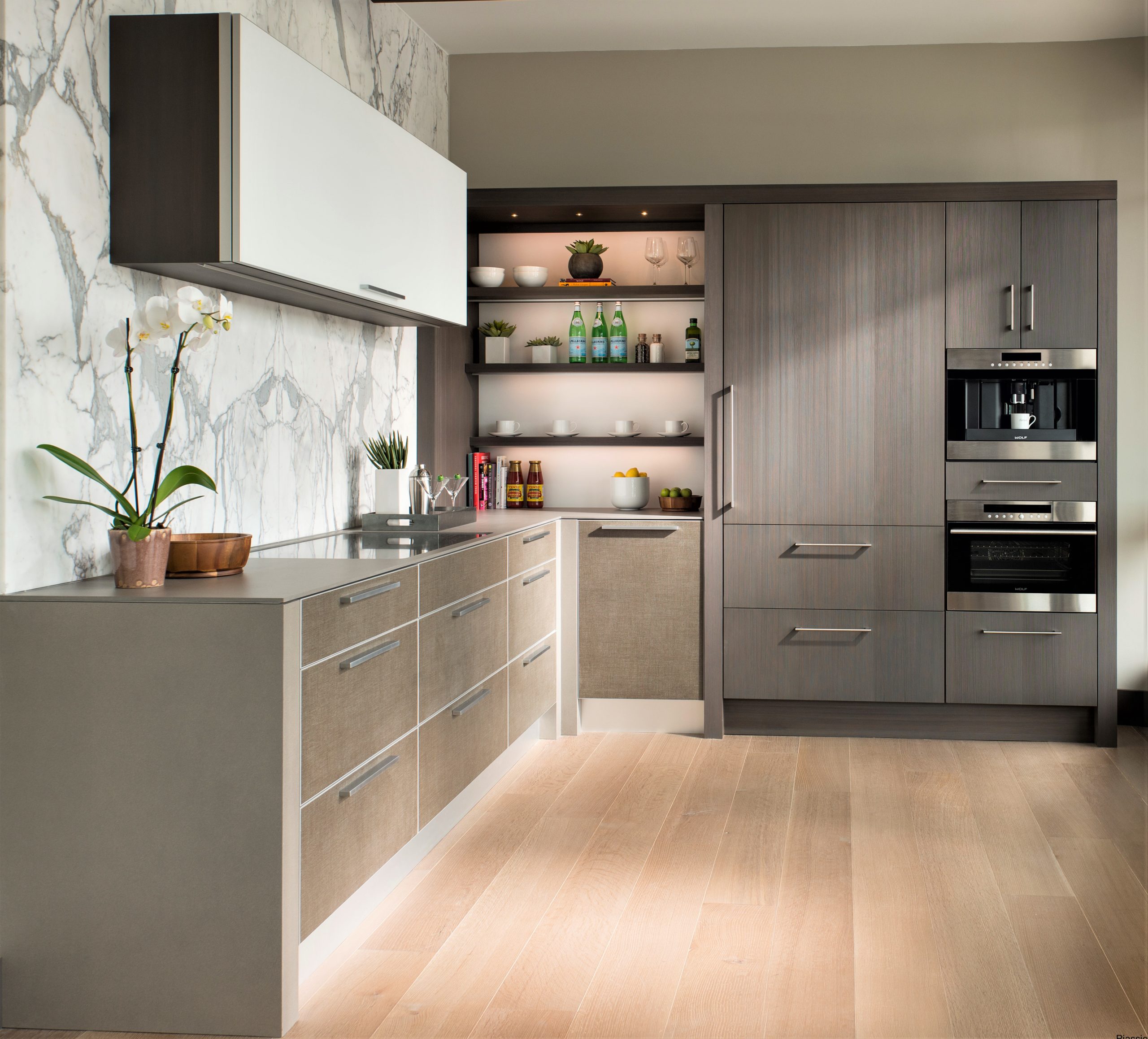 Contemporary Kitchen with Open Shelving