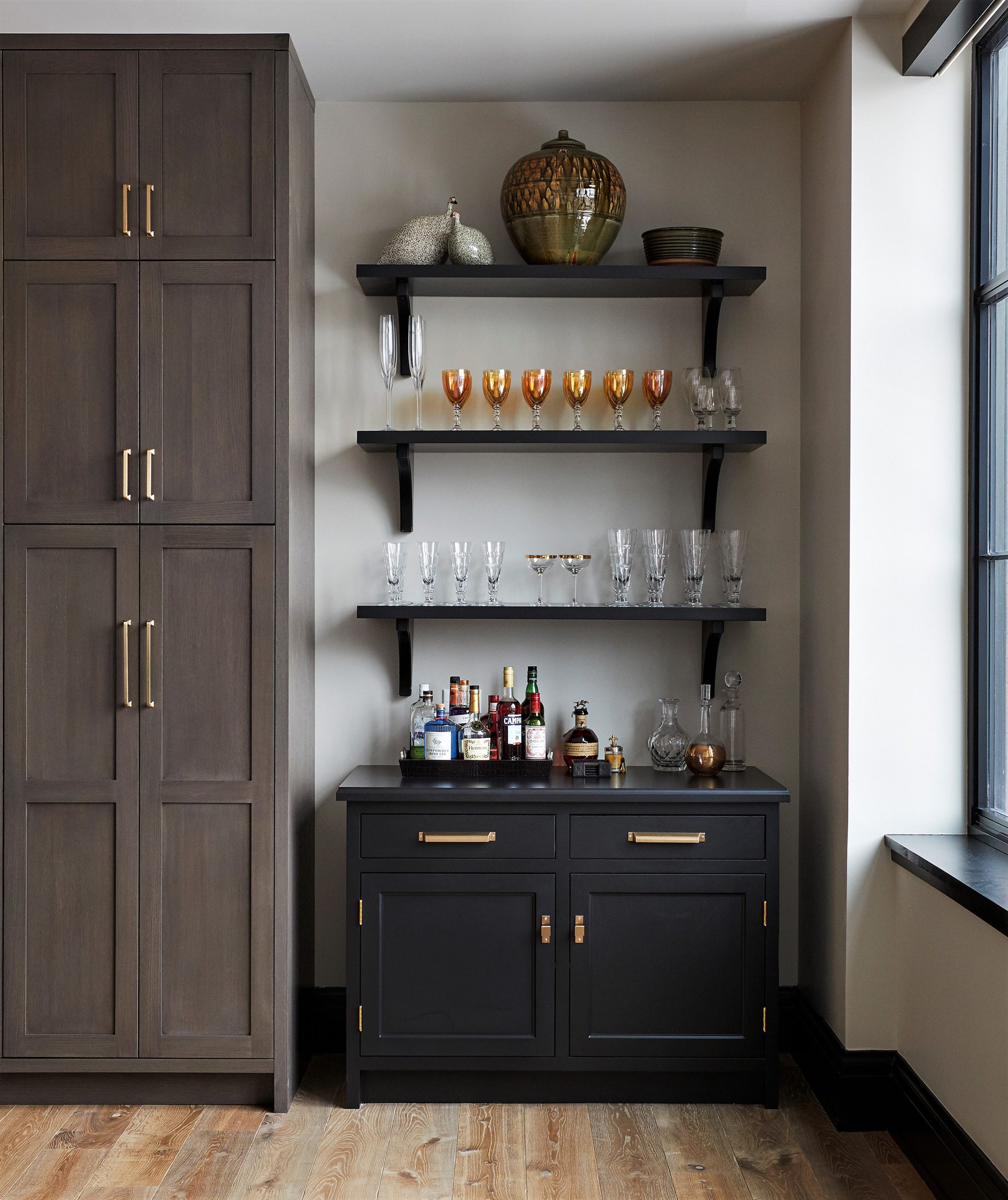 Open Shelving Home Bar