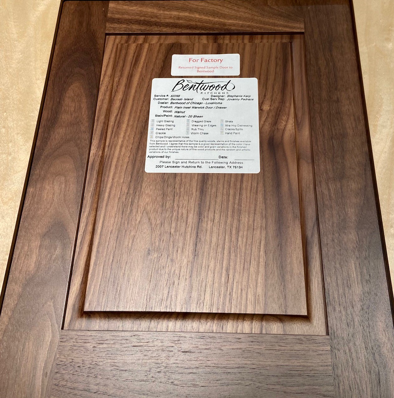 Signed Sample Door