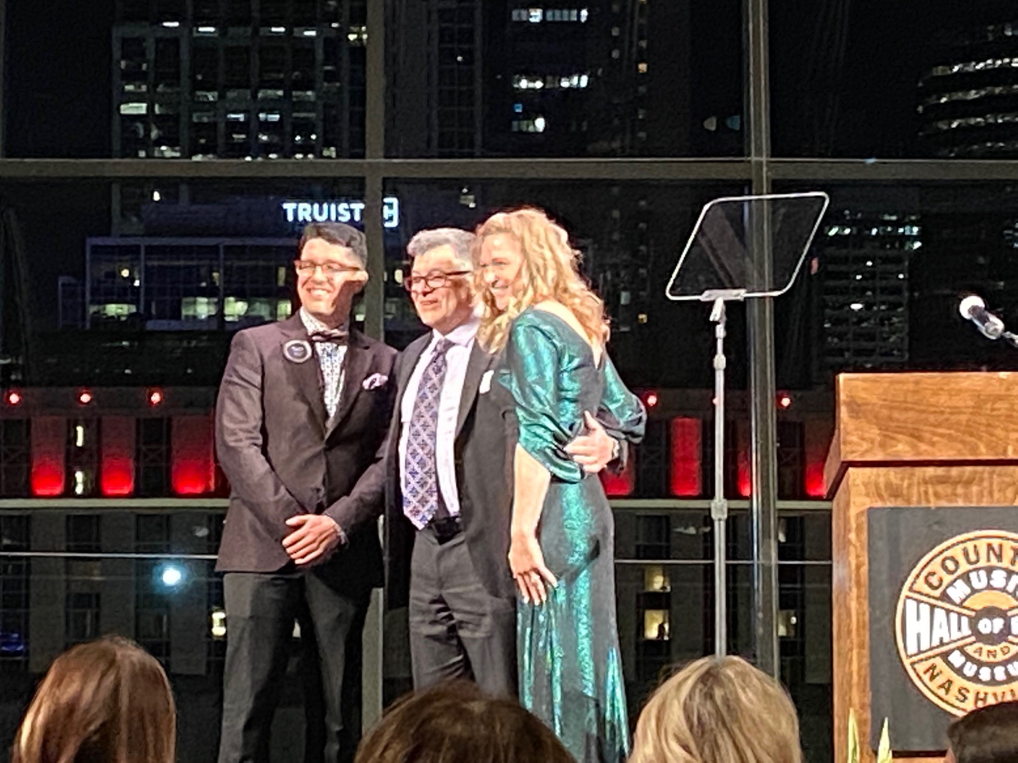 Steve Karp on stage winning award