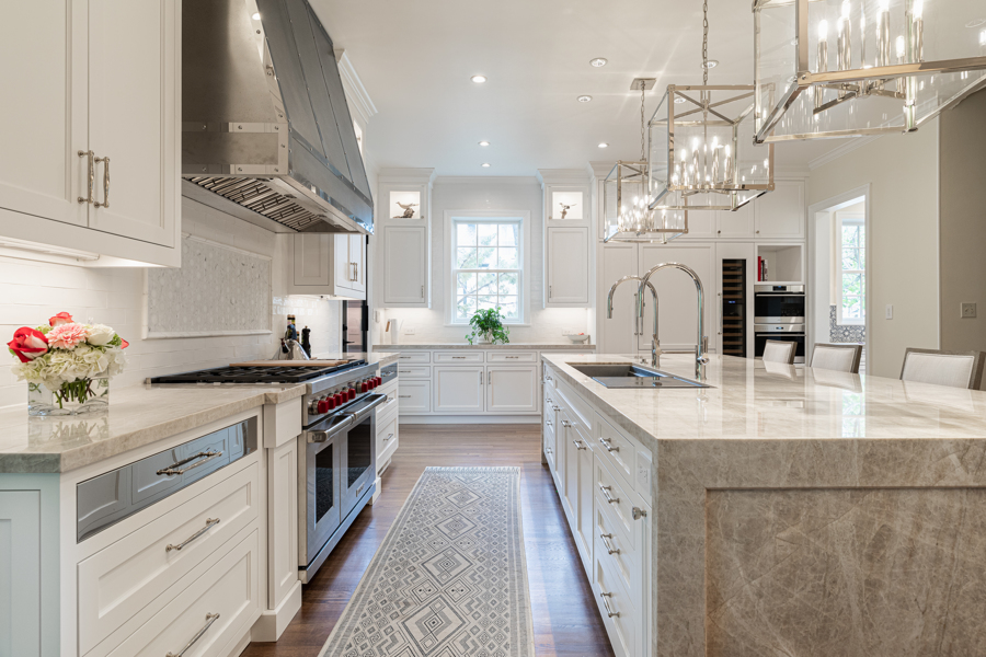 bright white kitchen after remodel