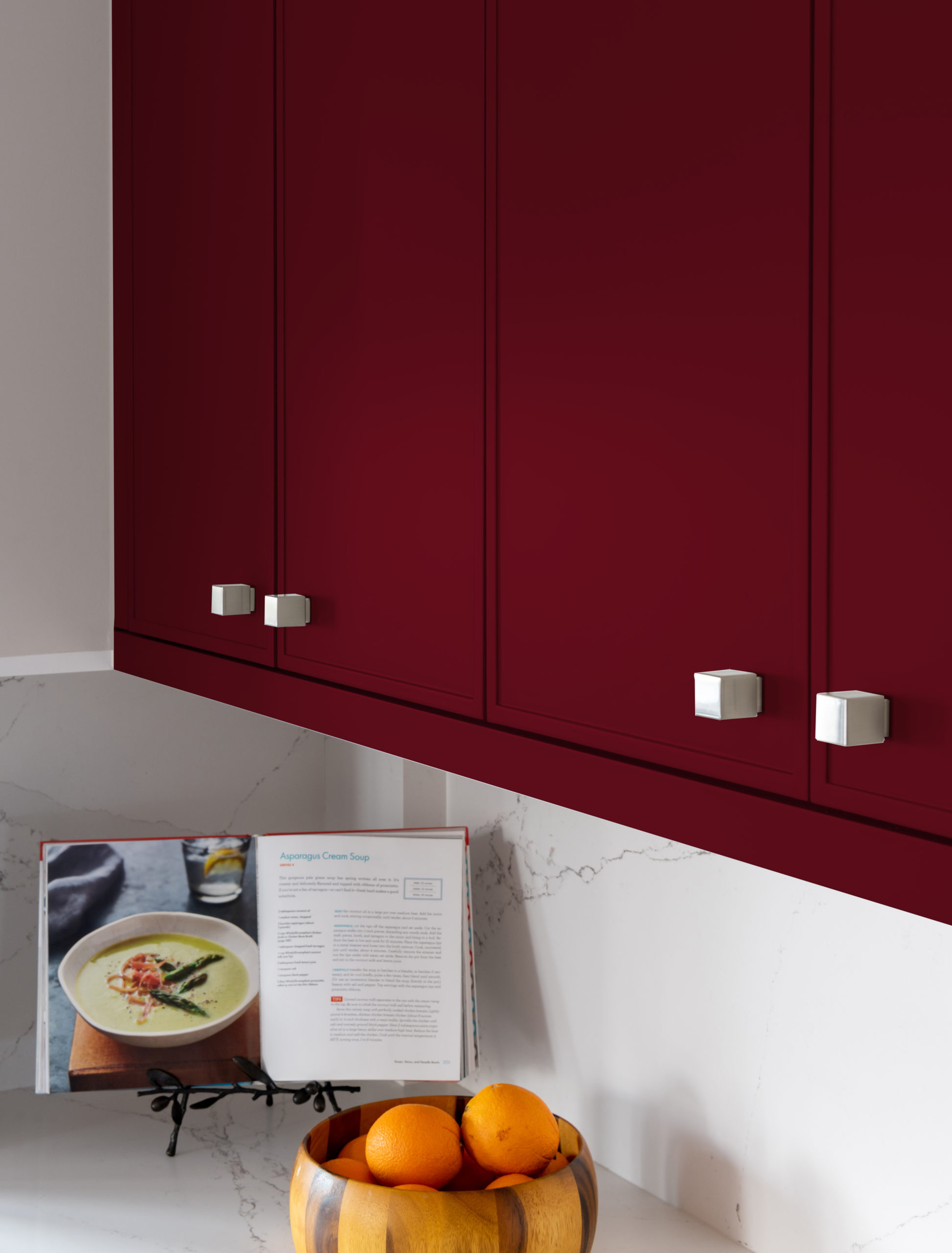 Kitchen cabinet in Wild Currant SW color
