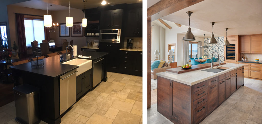 before and after image of kitchen remodel