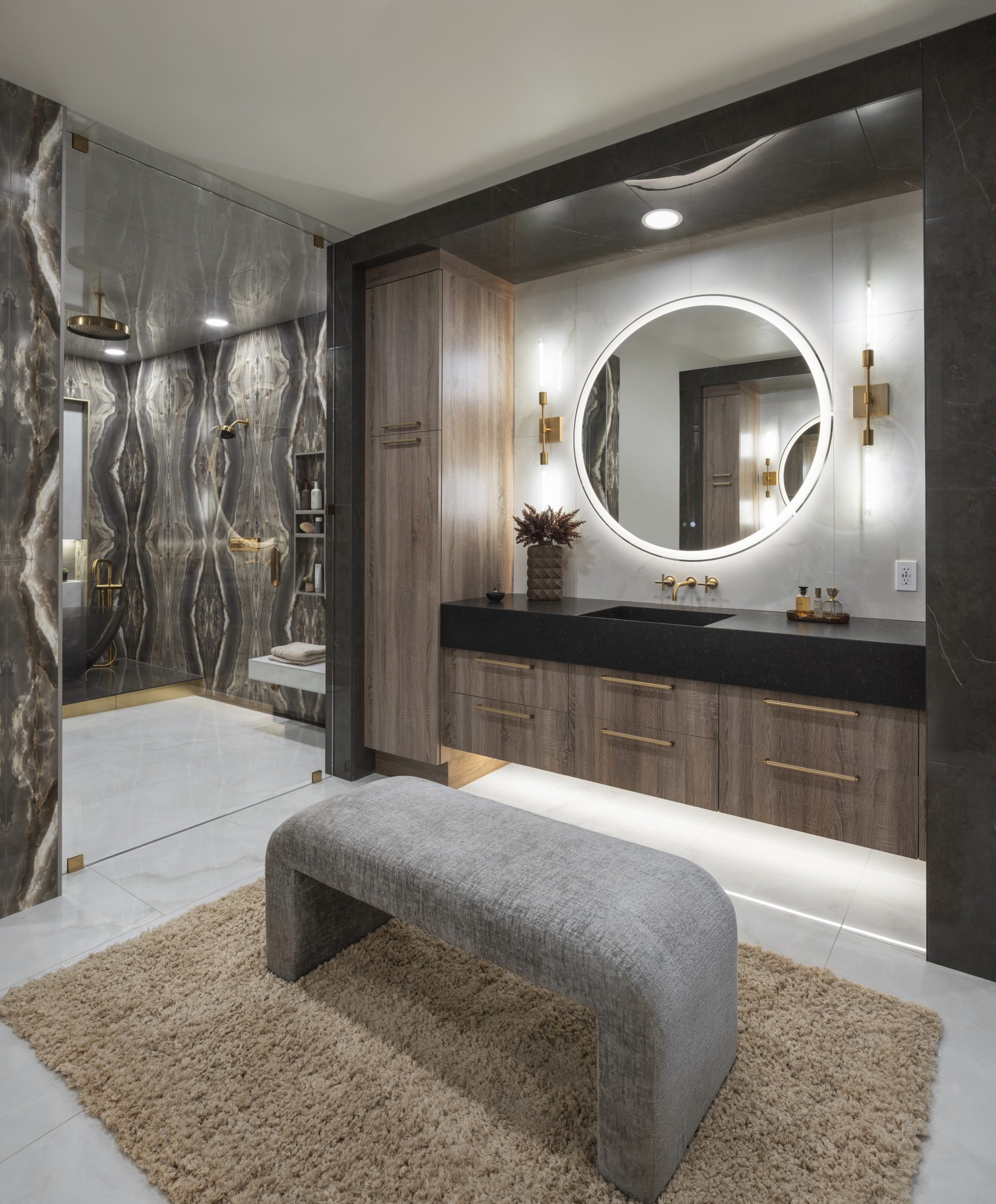 Custom vanity with underlighting