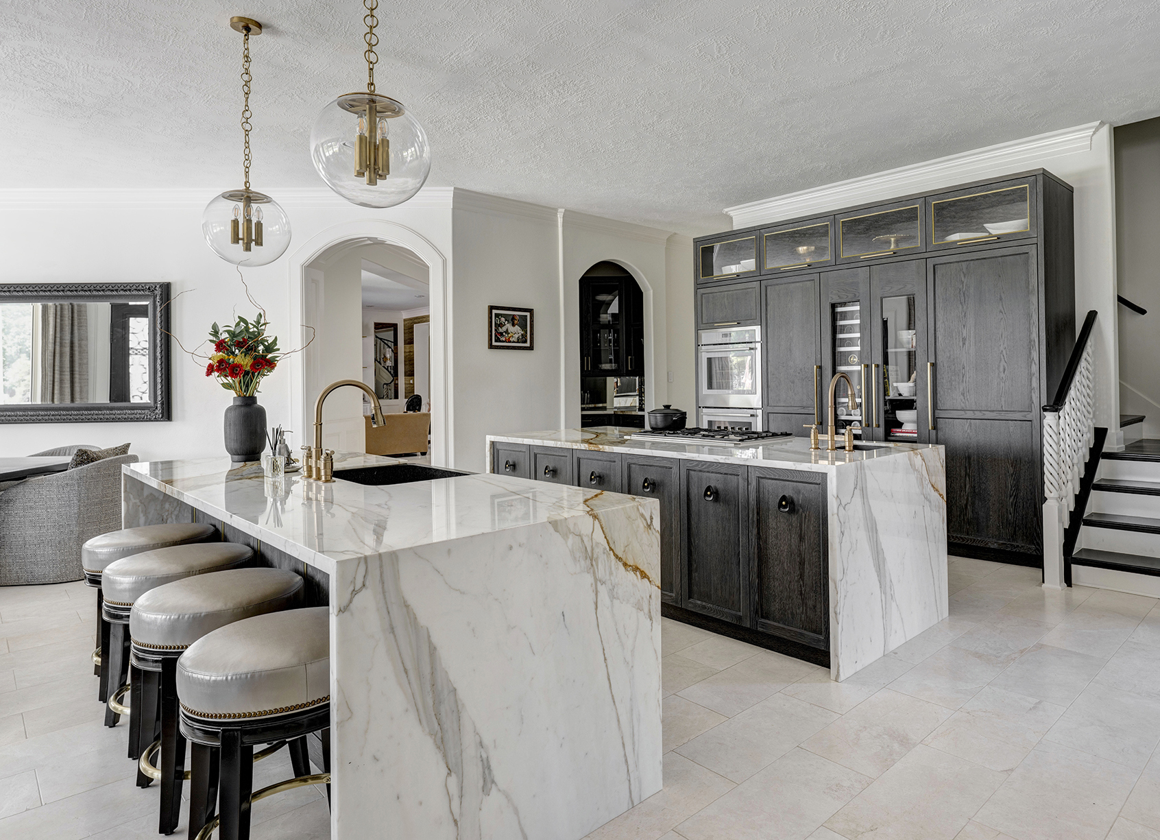 two islands in the open kitchen