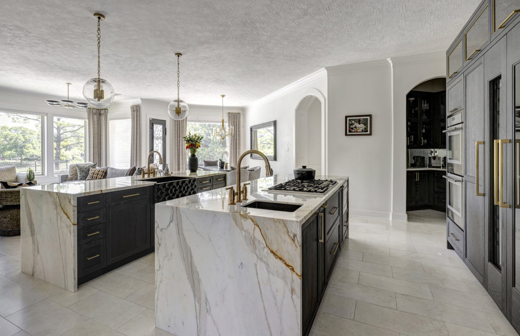 The great space allows into the living room and backyard beyond.