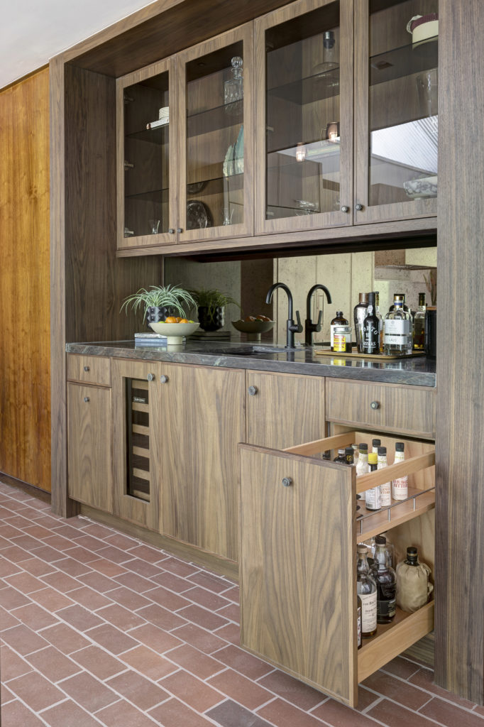 12w Sub-Zero wine refrigeration and pull out cabinets for bar mixers
