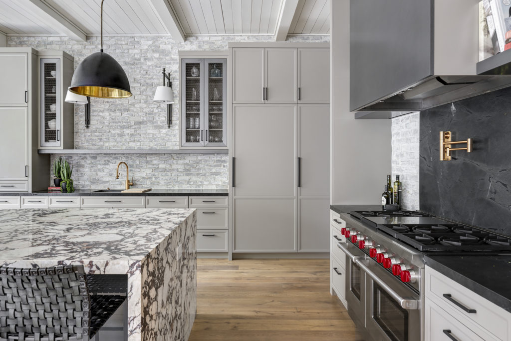 3w Bentwood frameless cabinetry in the Eire door style joined the existing island seamlessly.
